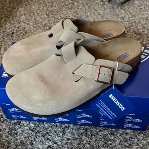 Birkenstock Tan Suede Women's Slippers